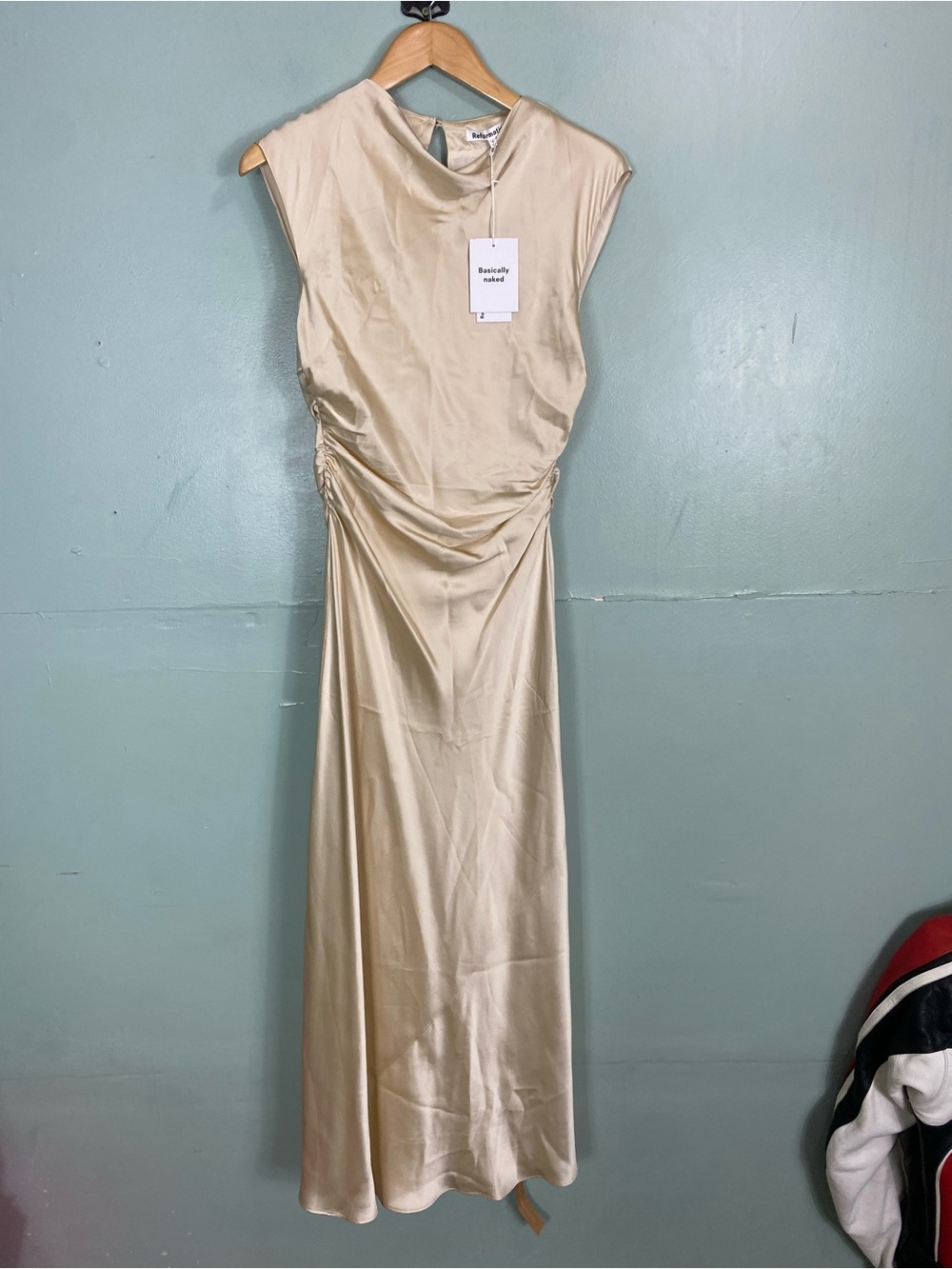Reformation Veida Silk Dress Maxi In Almond Size 4